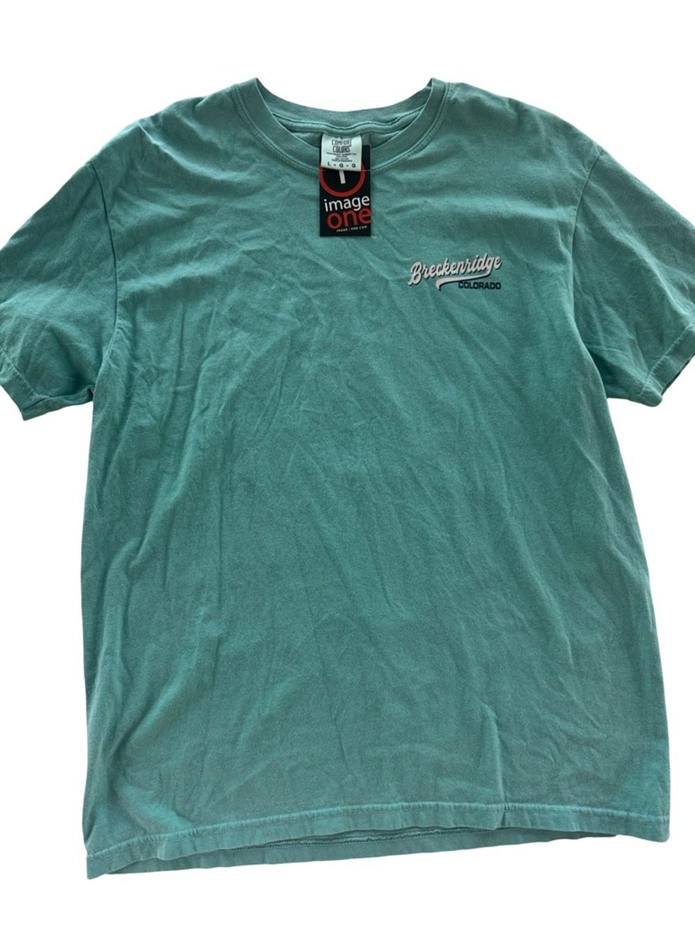 Comfort Colors Teal Breckenridge Logo Short Sleeve Tee